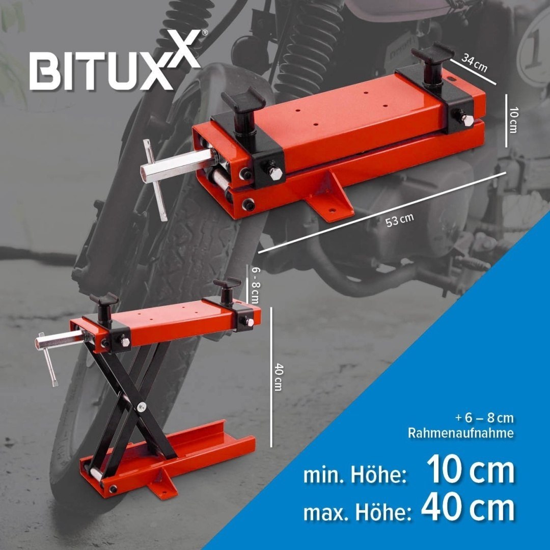 Servisní stojan zvedák na motocykl do 500kg Bituxx 10-40cm skládací M19740